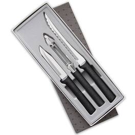 Rada - 3 Piece Peel, Pare & Slice Knife Set with Gift Box, Handles - Black