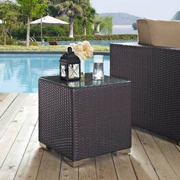 Convene Outdoor Patio Side Table by Modway - Espresso