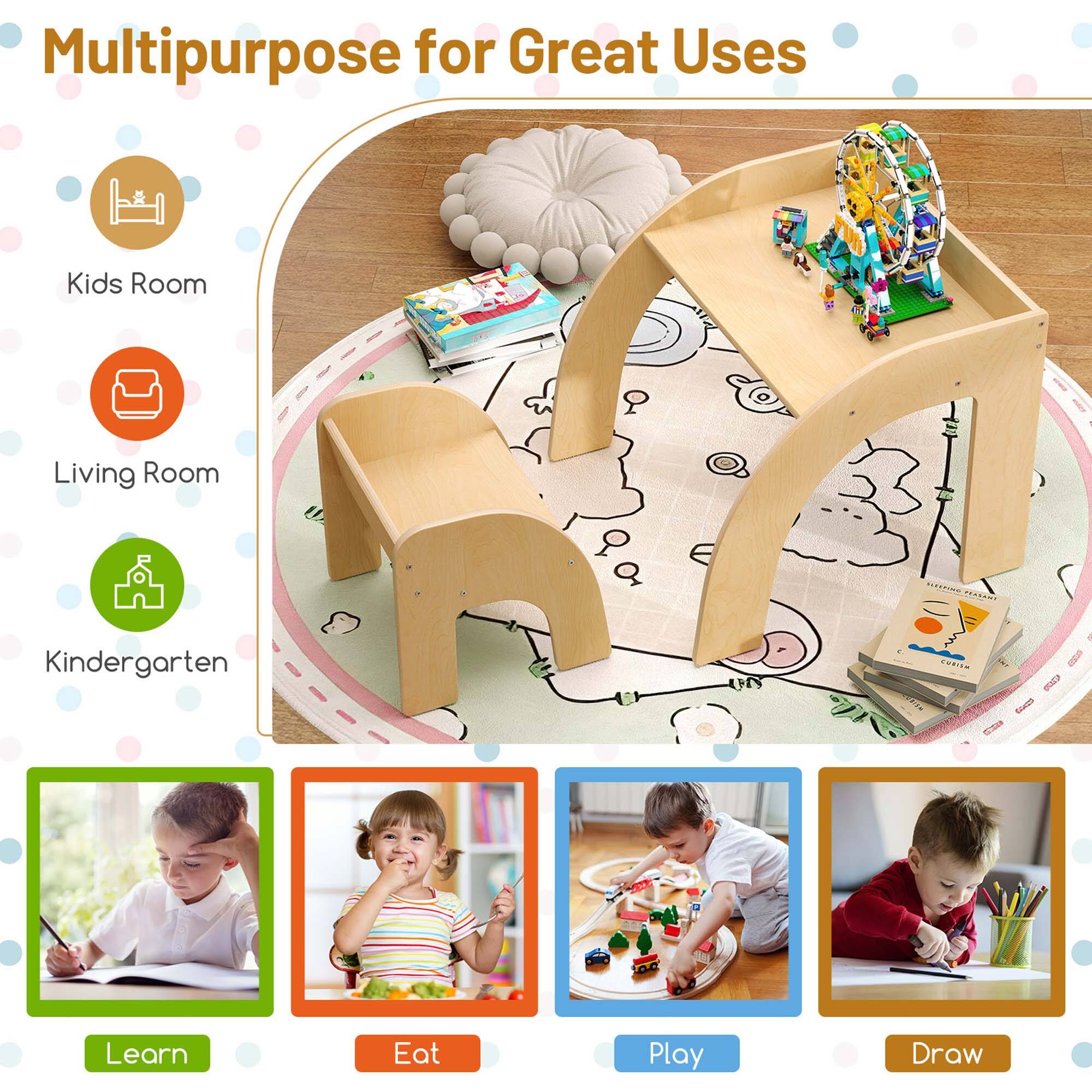Multipurpose for Great Uses

Kids Room  
Living Room  
Kindergarten  

Learn  
Eat  
Play  
Draw
