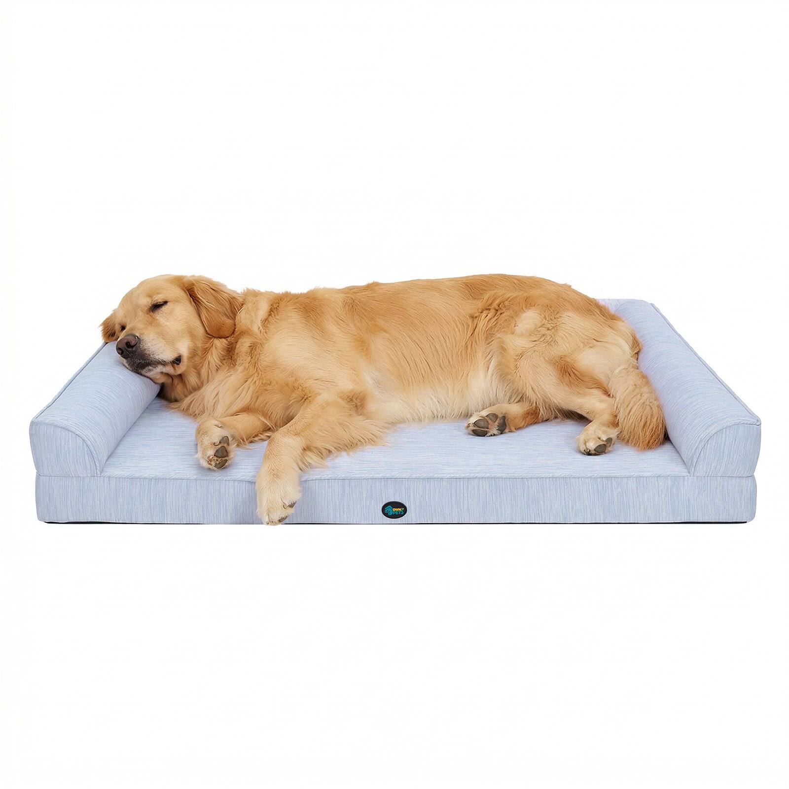 Ownpets - Cooling Orthopedic Dog Bed with Removable Washable Cover for Large Dogs - Blue Gray