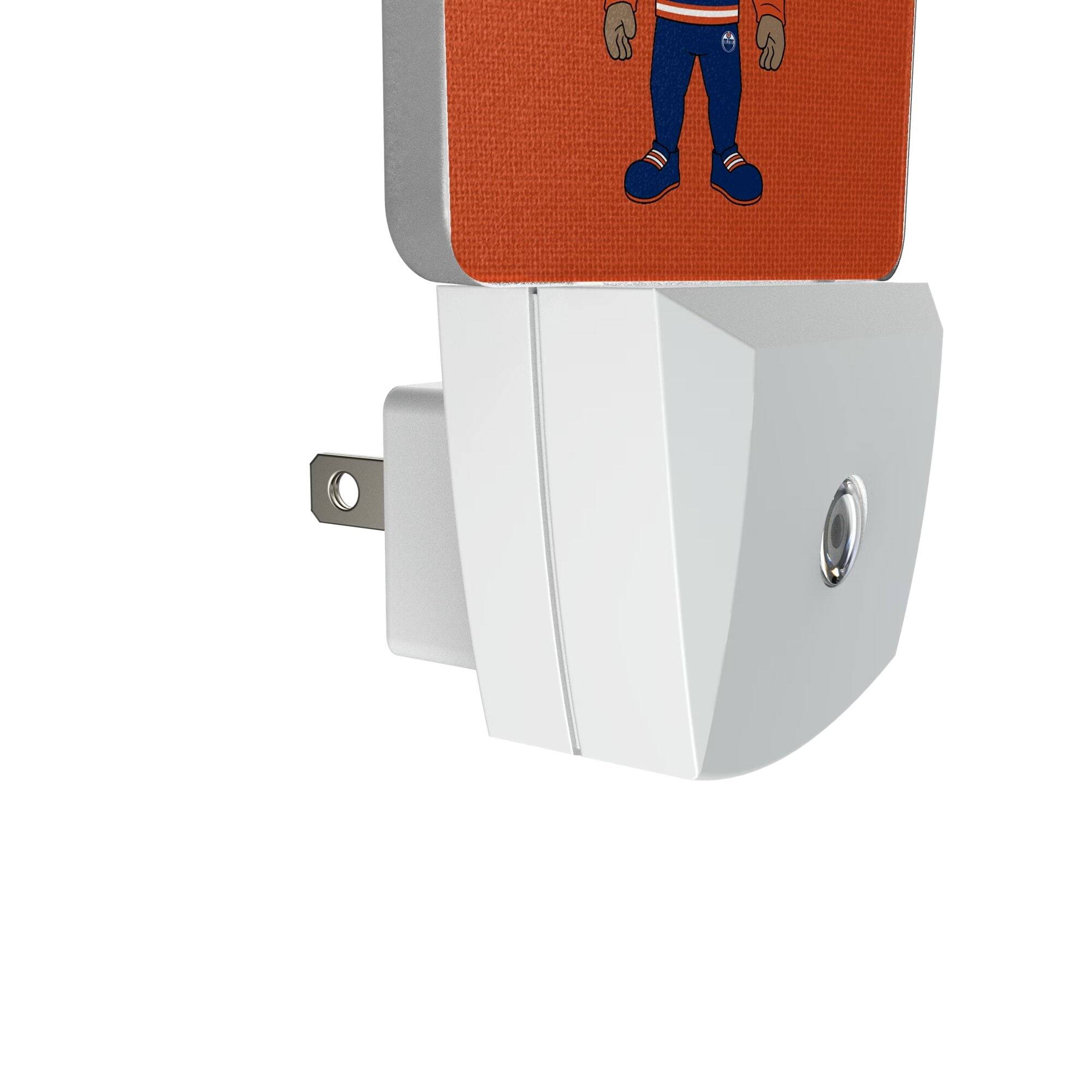 Alt View 2. Keyscaper - Edmonton Oilers 2-Pack Solid Design Mascot Nightlight Set - White.