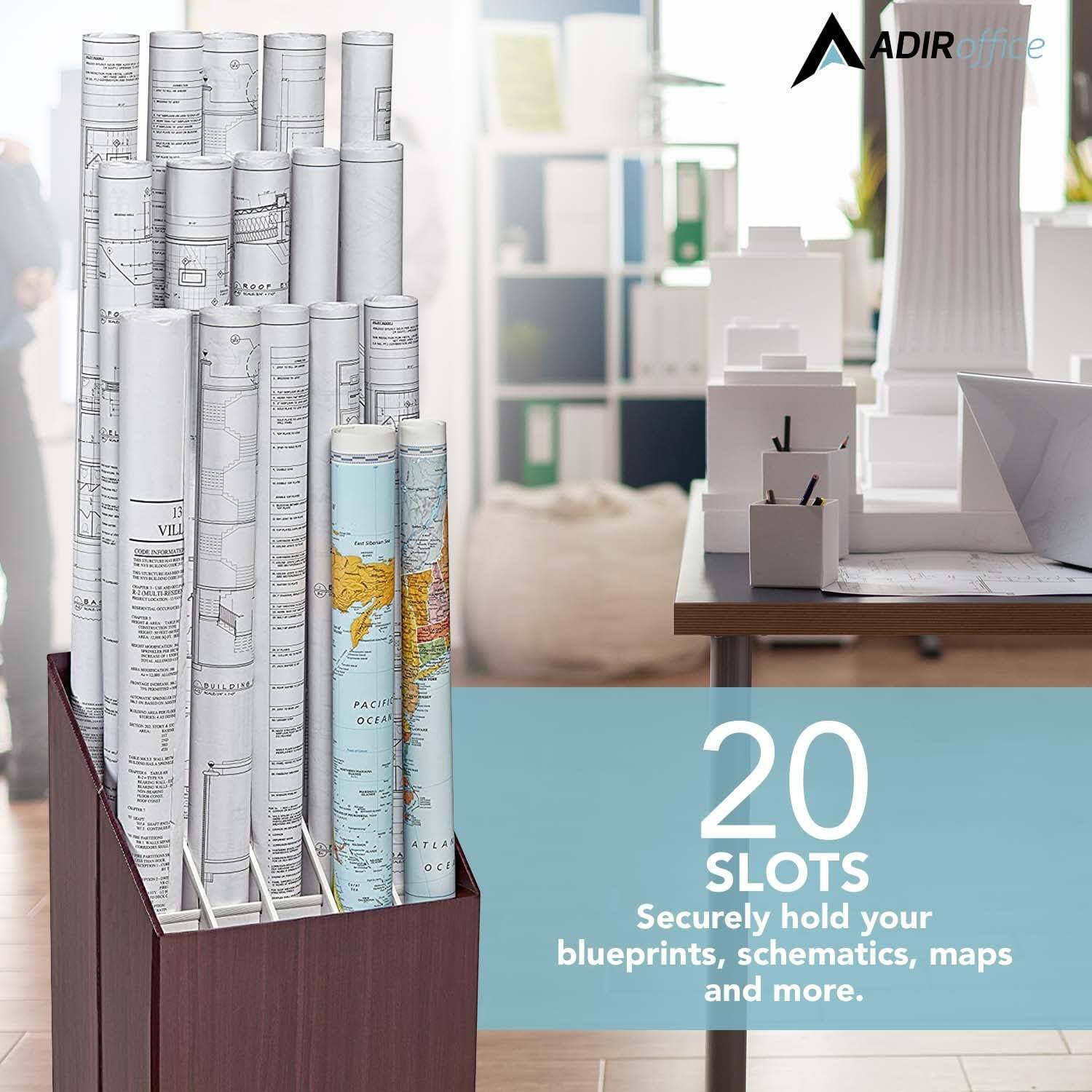 ADIRoffice ADIRoffice ADIR office 20 SLOTS Securely hold your blueprints, schematics, maps and more.