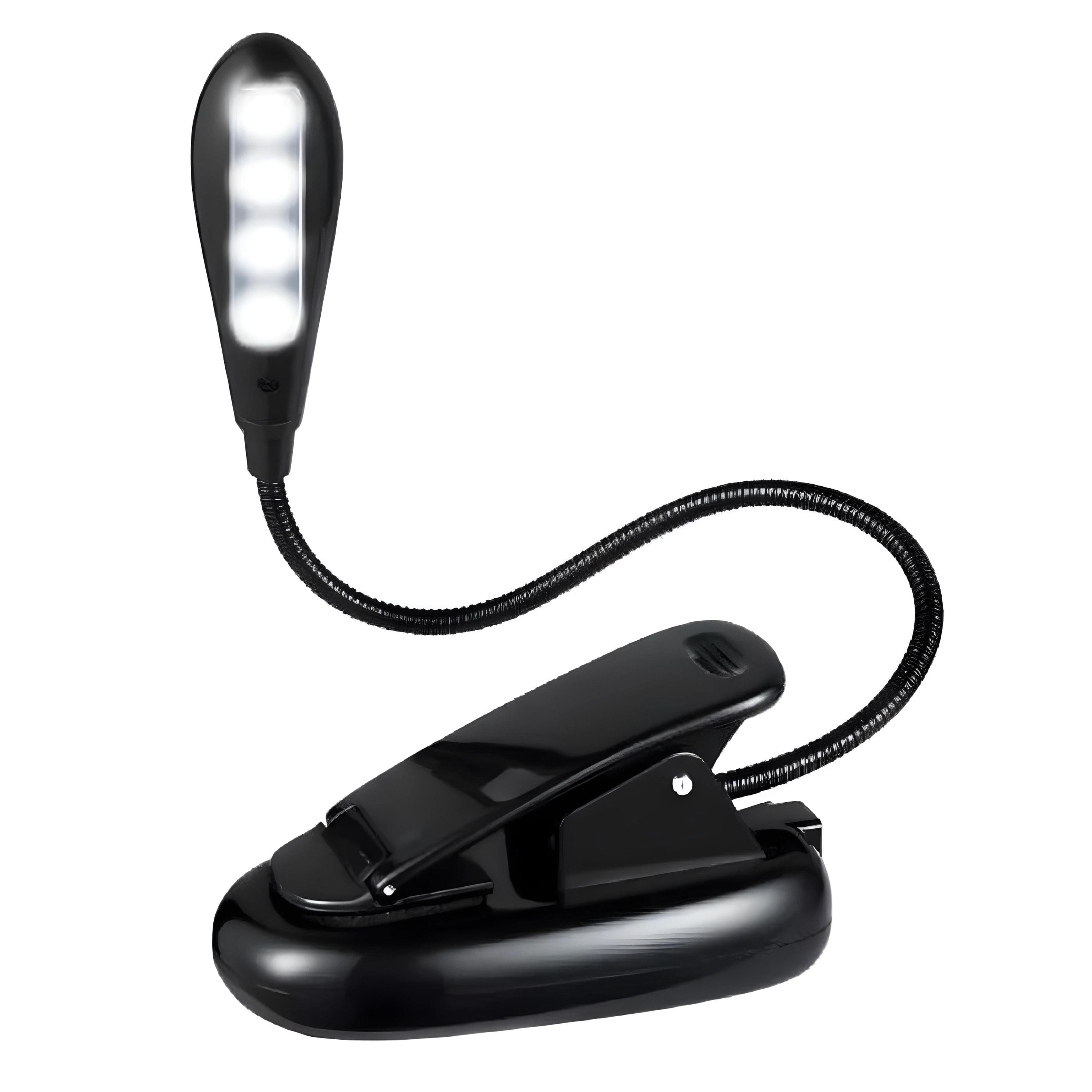 Front. Kitcheniva - Battery Clip-On LED Reading Light Flexible Lamp - Black.