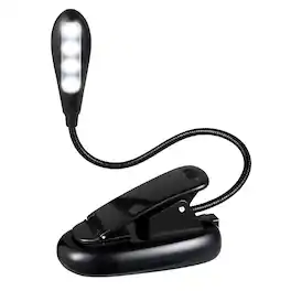 Kitcheniva - Battery Clip-On LED Reading Light Flexible Lamp - Black