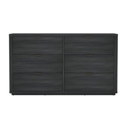 Front. Manhattan Comfort - Evalyn Modern 60" Dresser - Charcoal Gray.