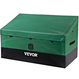 VEVOR - Outdoor Storage Box, 100 Gallon Waterproof PE Tarpaulin Deck Box with Galvanized Frame,All-Weather Protection & Portable - Brown, Black