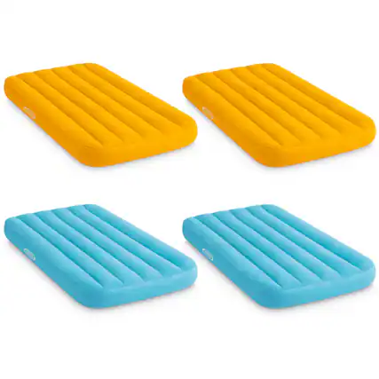 Front. Intex - Intex Cozy Kidz Bright & Fun-Colored Inflatable Air Bed w/ Carry Bag (4 Pack) - Blue or orange.
