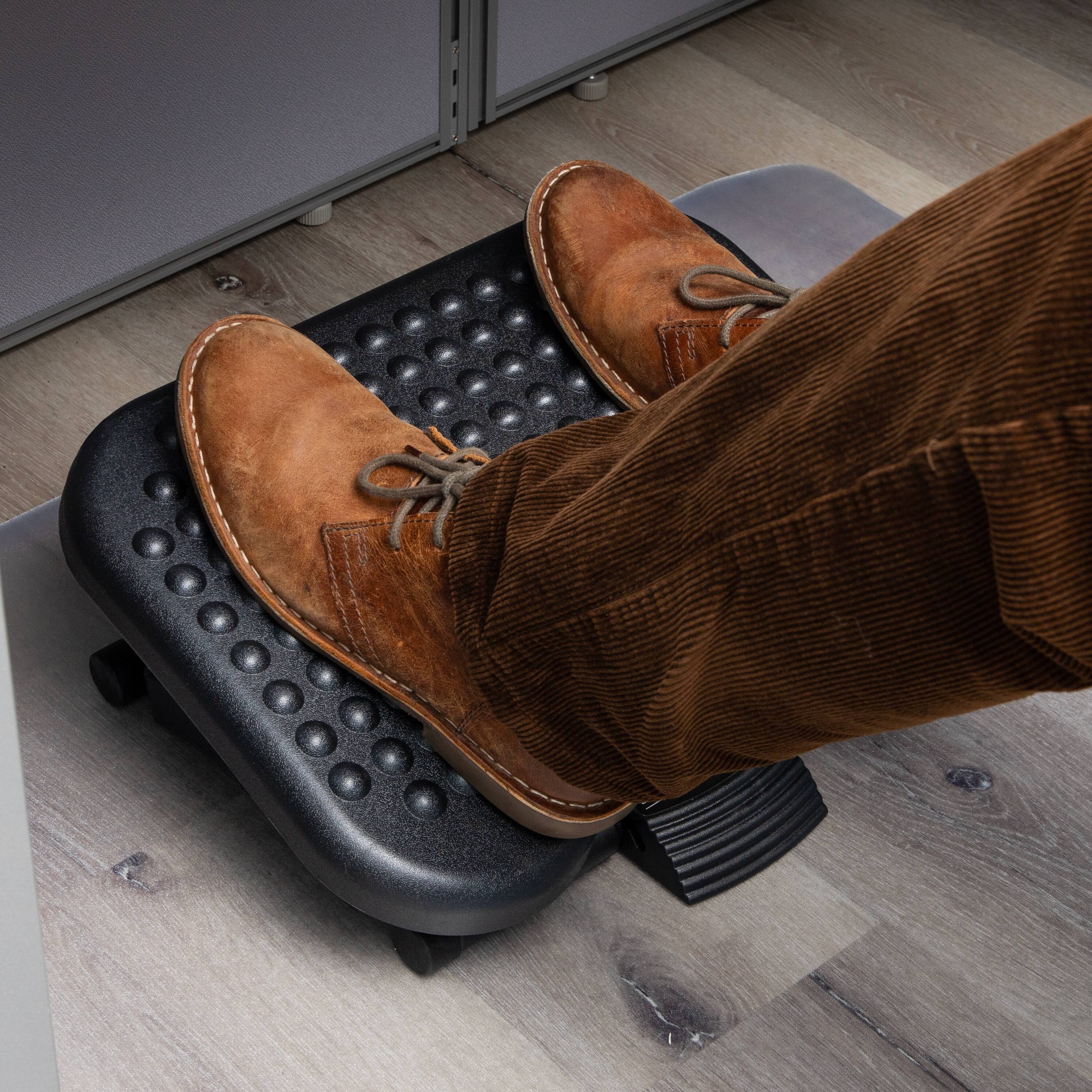 Alt View 11. Mind Reader - Foot Rest, Under Desk at Work, Ergonomic, Height Adjustable, Office, Plastic, 17"L x 13"W x 6.25"H - Black.