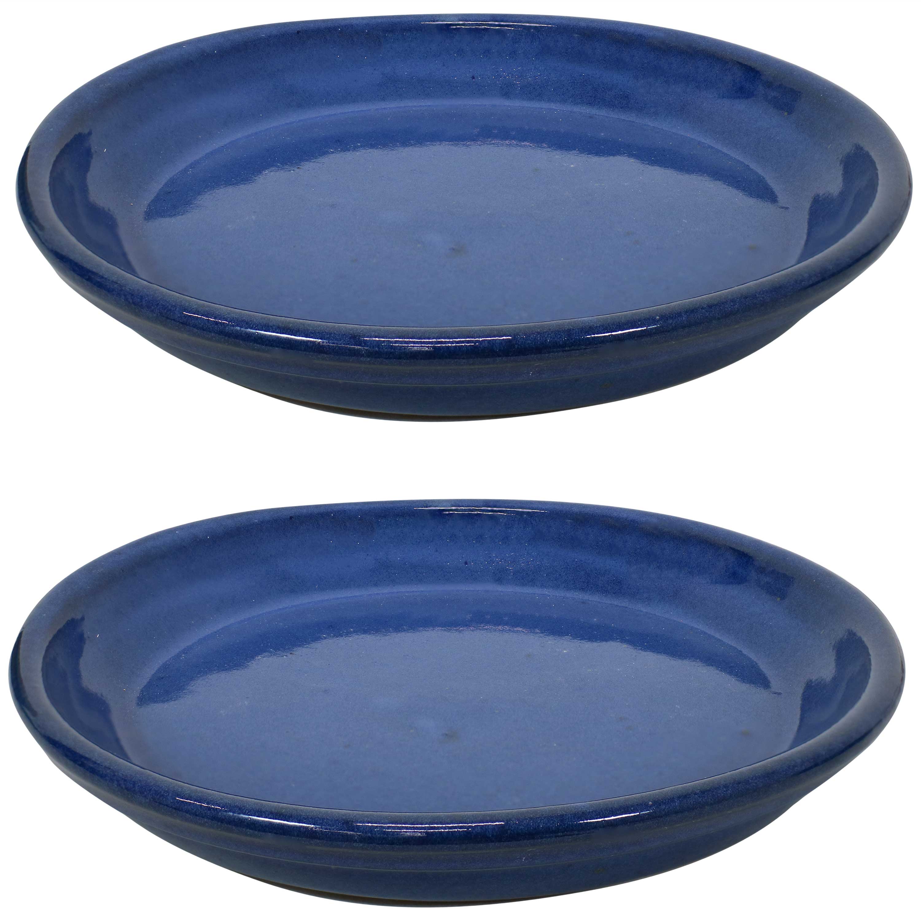 Sunnydaze - 9 in Glazed Ceramic Flower Pot/Plant Saucer - Set of 2 - Imperial Blue price history on PriceWatchPro