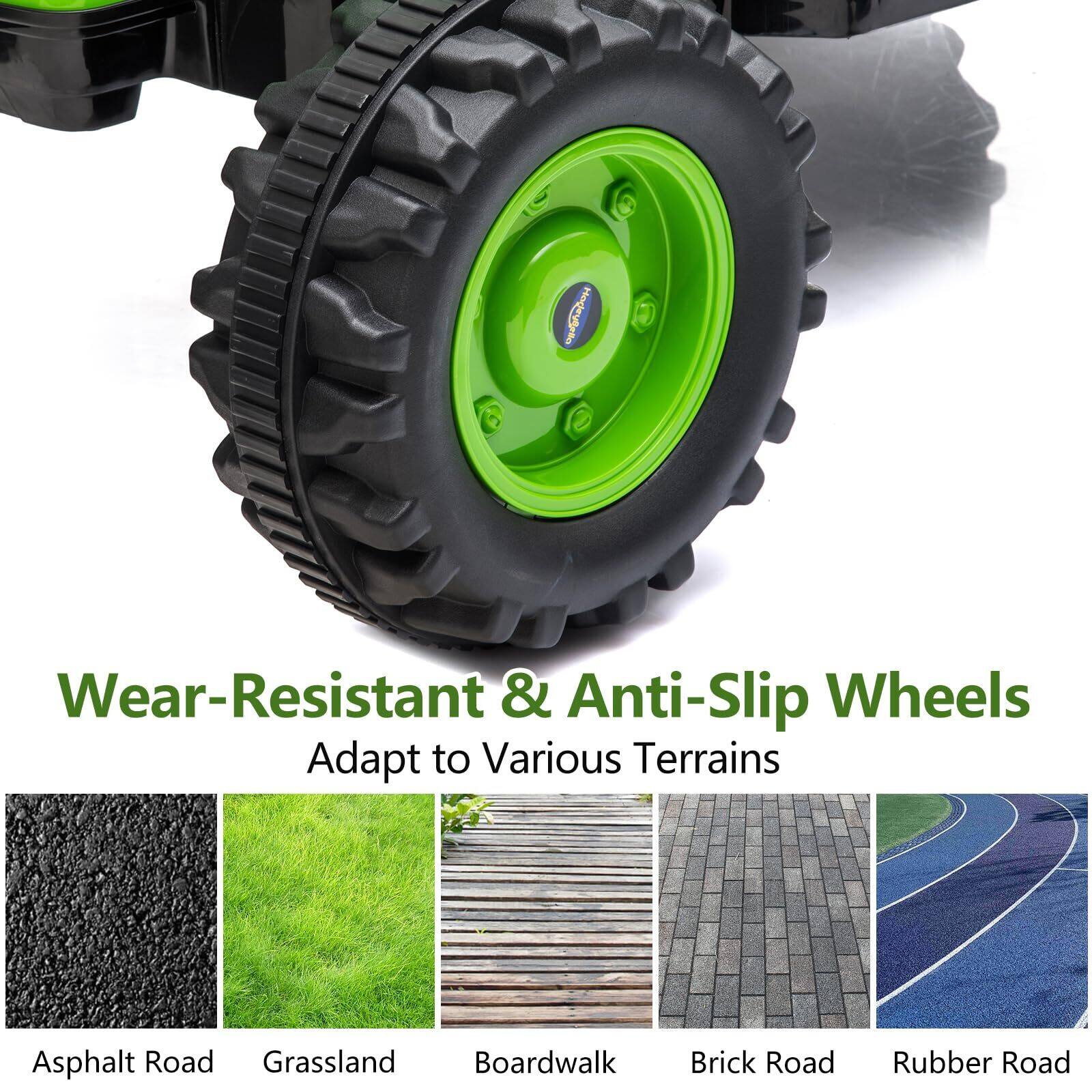 Wear-Resistant & Anti-Slip Wheels  
Adapt to Various Terrains  

Asphalt Road  
Grassland  
Boardwalk  
Brick Road  
Rubber Road