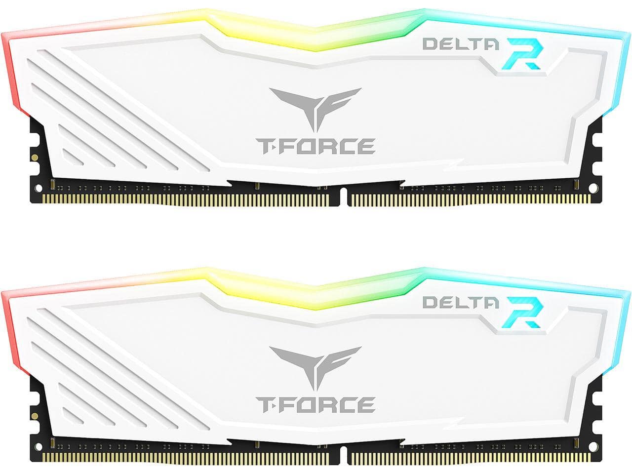 Team Group - Team T-Force Delta RGB 16GB (2 x 8GB) 288-Pin PC RAM DDR4 3200 (PC4 25600) Desktop Memory Model TF4D416G3200HC16FDC01 - White