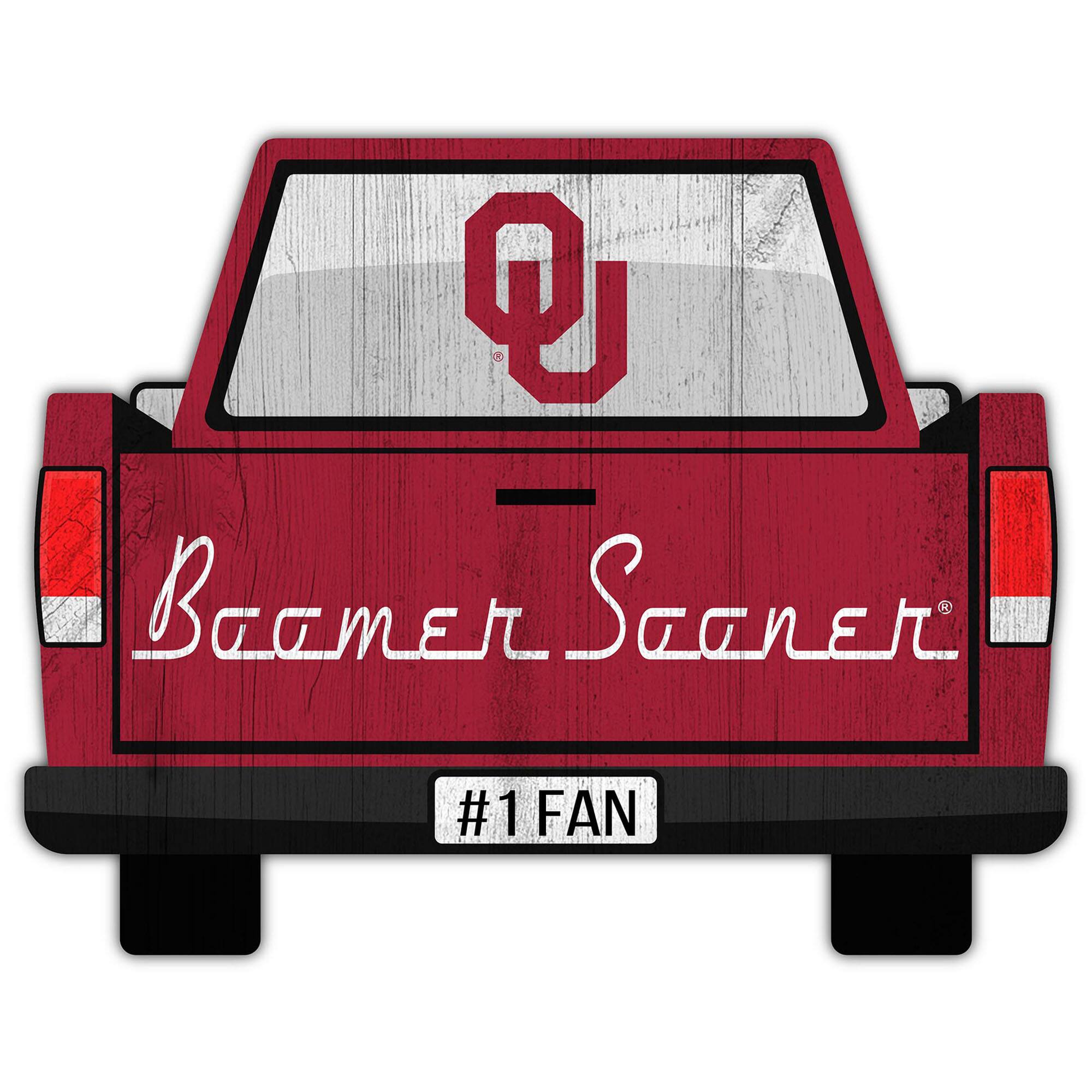 Oklahoma Sooners 12'' x 12'' Truck Back D-cor