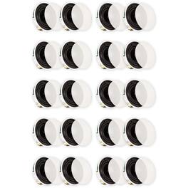 Theater Solutions by Goldwood - TSQ670 Flush Mount 70 Volt In Ceiling Speakers with 6.5" Woofers Quick Install 10 Pair Pack - Paintable White