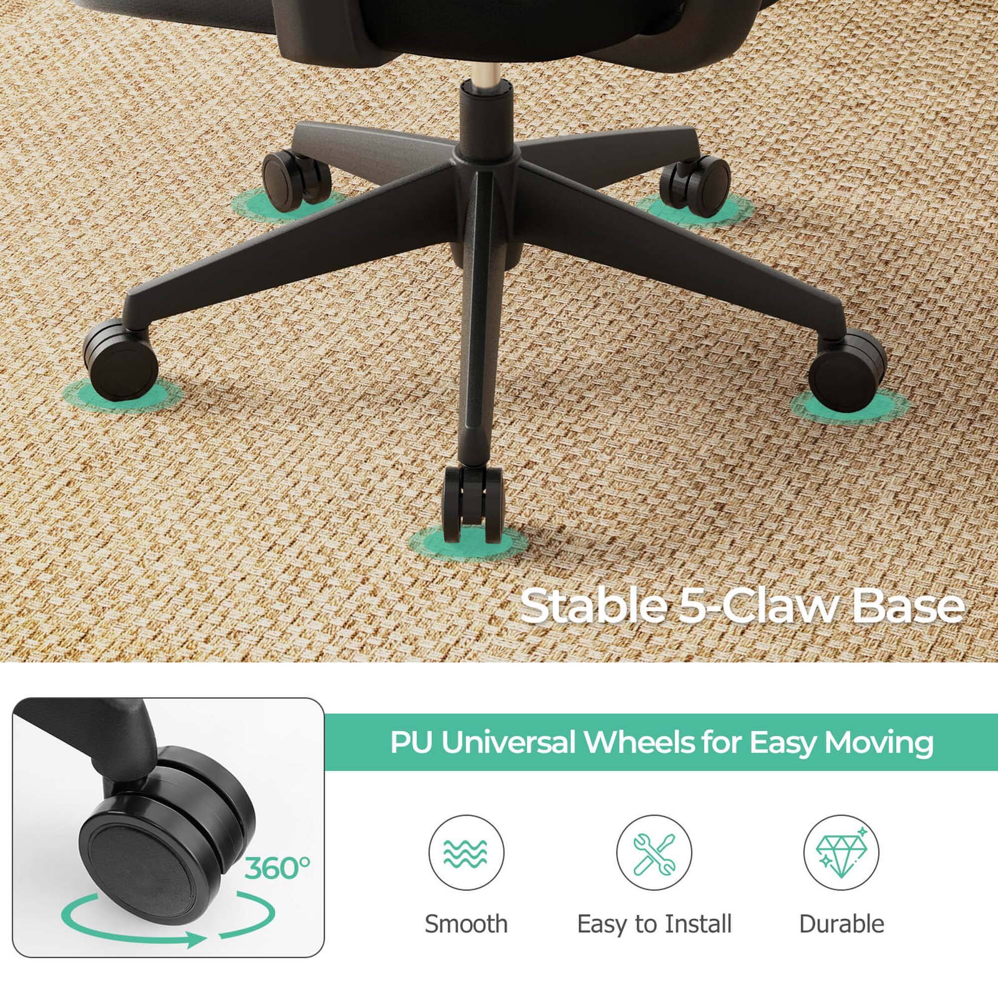 Stable 5-Claw Base PU Universal Wheels for Easy Moving 360 Smooth Easy to Install Durable
