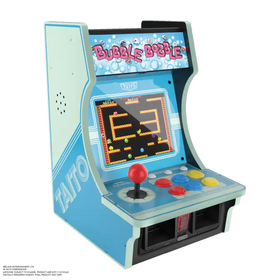 Evercade Alpha Taito Bartop Arcadekast – 10 Klassieke Spellen, 8” Scherm, Verwisselbare Verlichte Panelen – Uitbreidbaar Met Cartridges