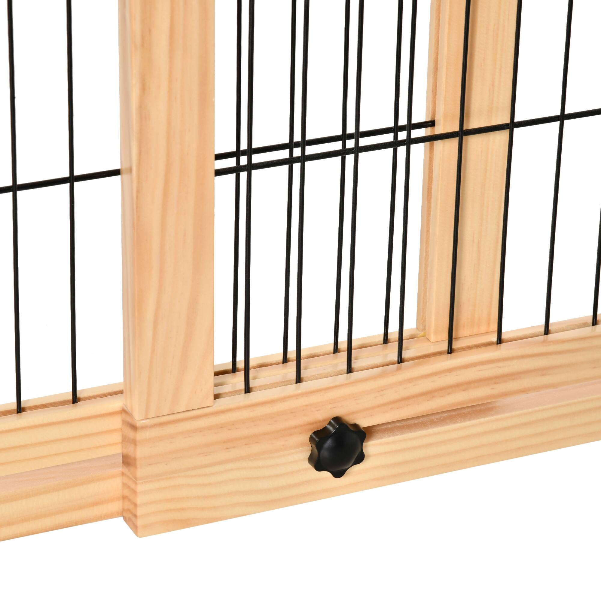Alt View 5. Pawhut - 72"W x 27"H Extra Wide Freestanding Pet Gate, Adjustable Length, Dog/Cat Barrier, House/Doorway/Hallway.
