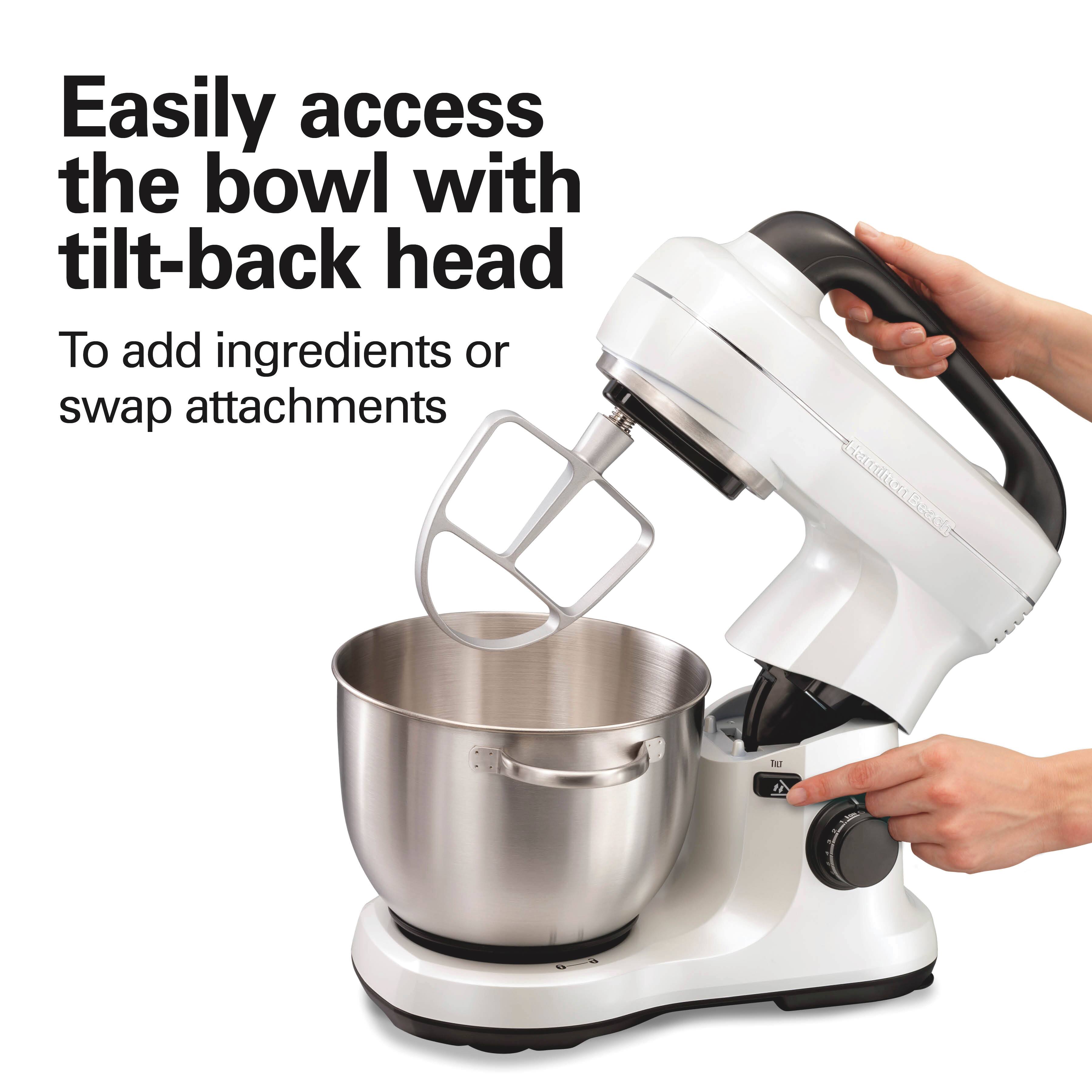 Easily access the bowl with tilt-back head

To add ingredients or swap attachments