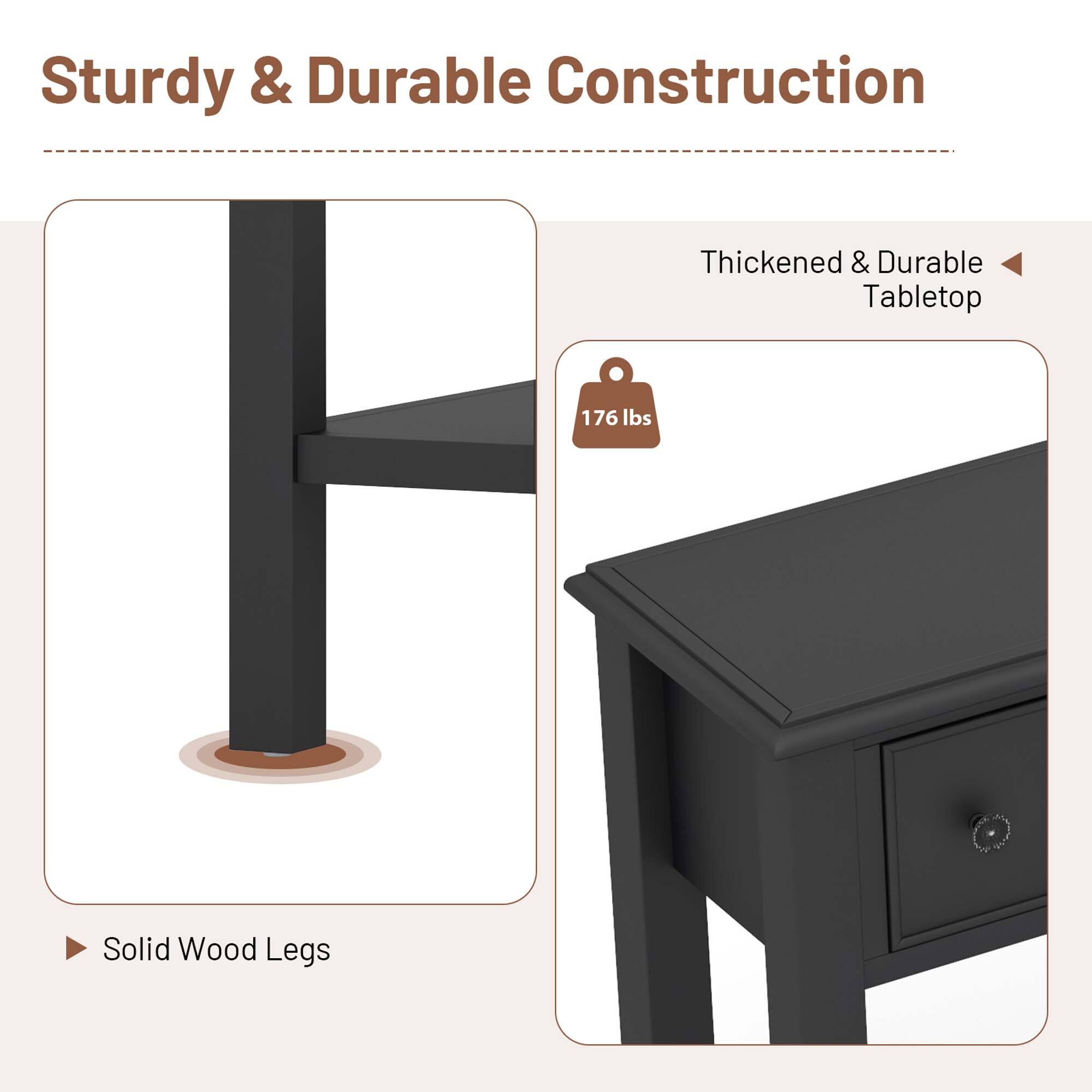 Sturdy & Durable Construction  
Thickened & Durable Tabletop  
Solid Wood Legs  
176 lbs