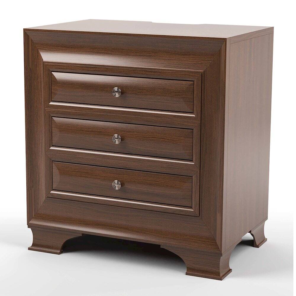 Alt View 2. Furniture of America - Bradford Solid Wood 3-Drawer Nightstand in Brown Cherry - Brown.
