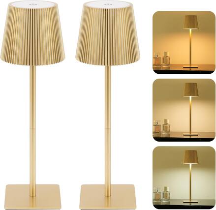 Front. Dazzed Corner - Cordless Table Lamp,Rechargeable Battery Operated Desk Lamp,4 Pack - Gold.