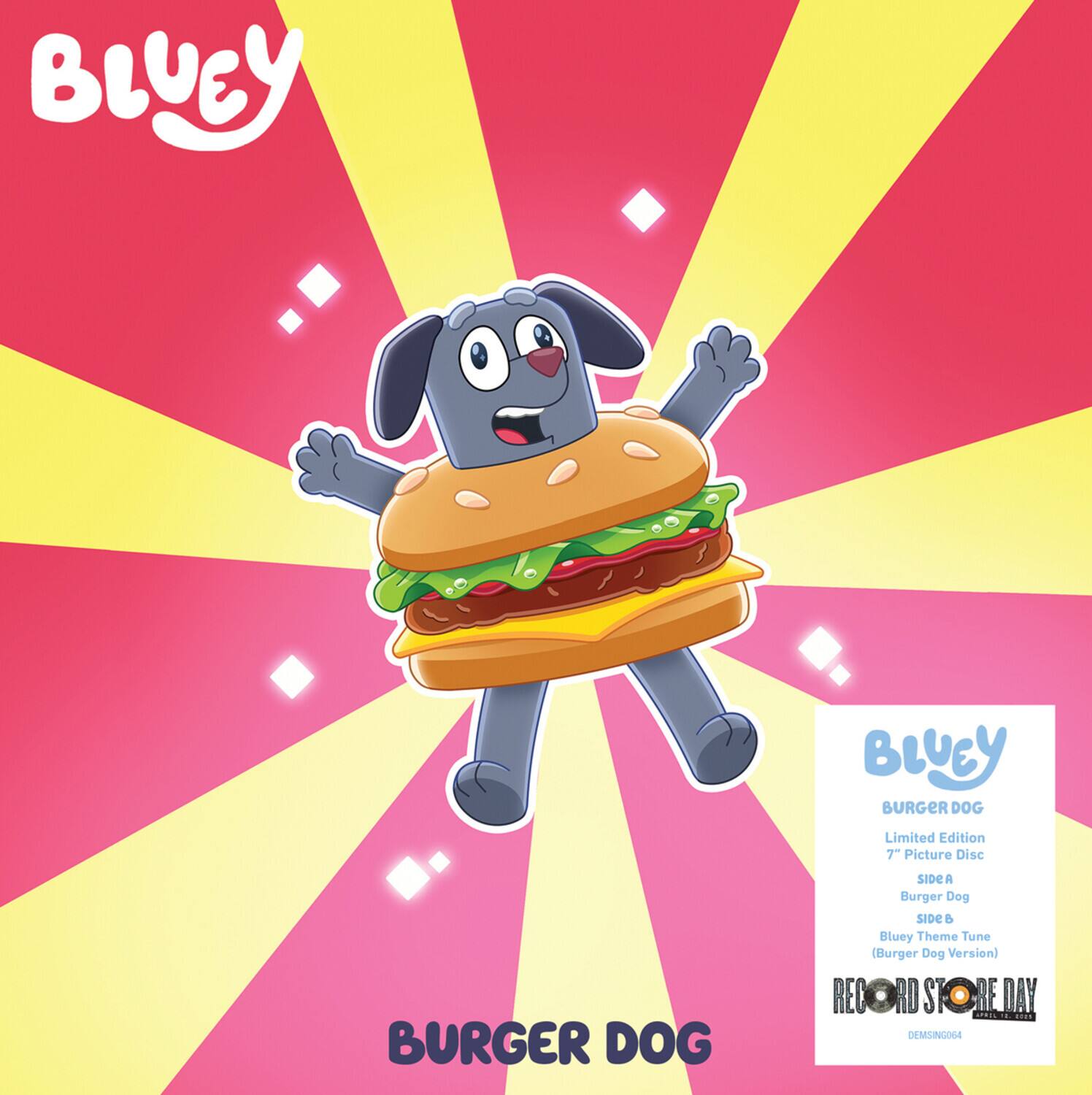 Bluey - Burger Dog / Bluey Theme Tune (Burger Dog Version) - Limited Picture Disc 7-Inch Vinyl   - 7-INCH SINGLE [7 inch Vinyl Disc]