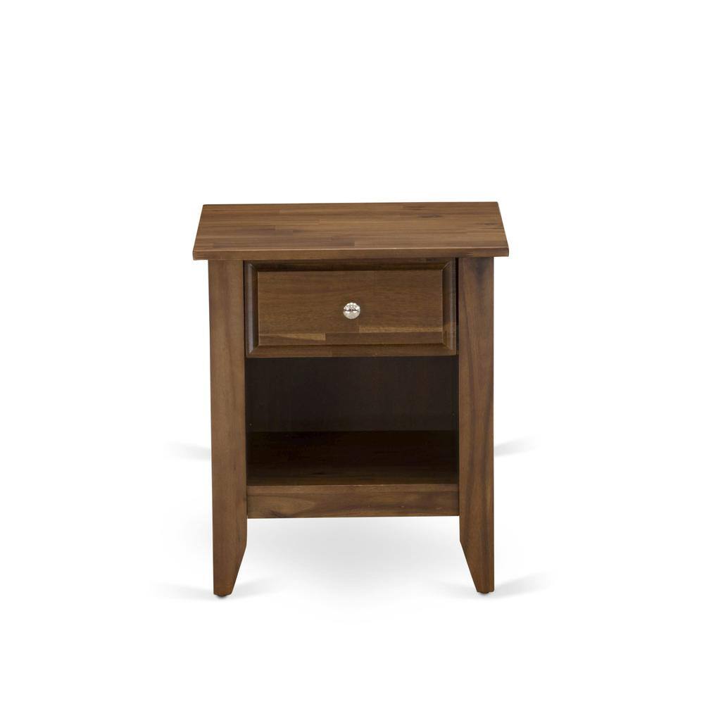 Back. East West Furniture - East West Furniture GA-08-ET Small Nightstand with 1 Wood Drawer for Bedroom, Stable and Sturdy Constructed - Antique - Antique Walnut.