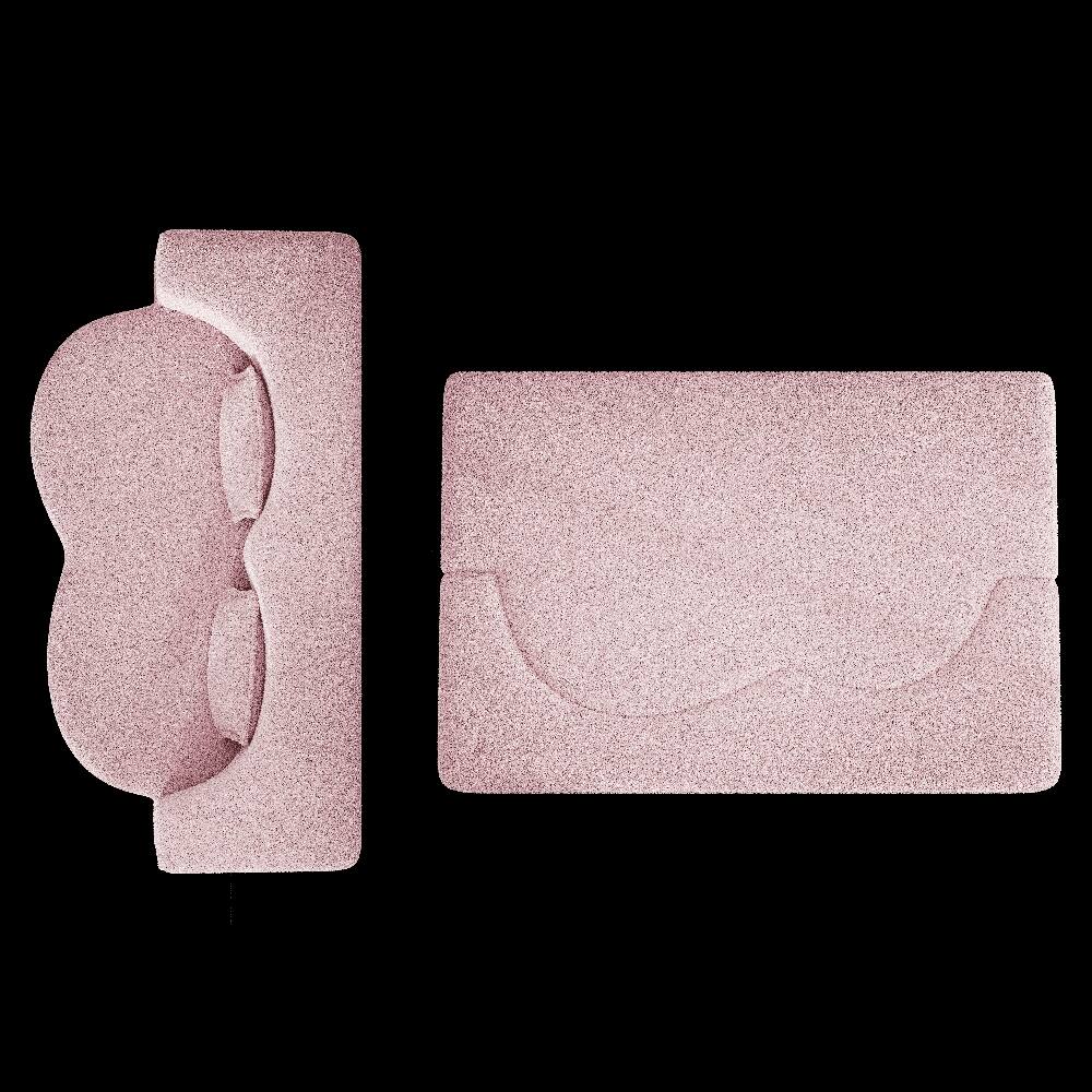 Alt View 8. Loheer - Loheer Pink Convertible Floor Sofa Sherpa Fleece Sleeper Sofa Bed Full Size Folding Mattress No Assembly Required - Pink.