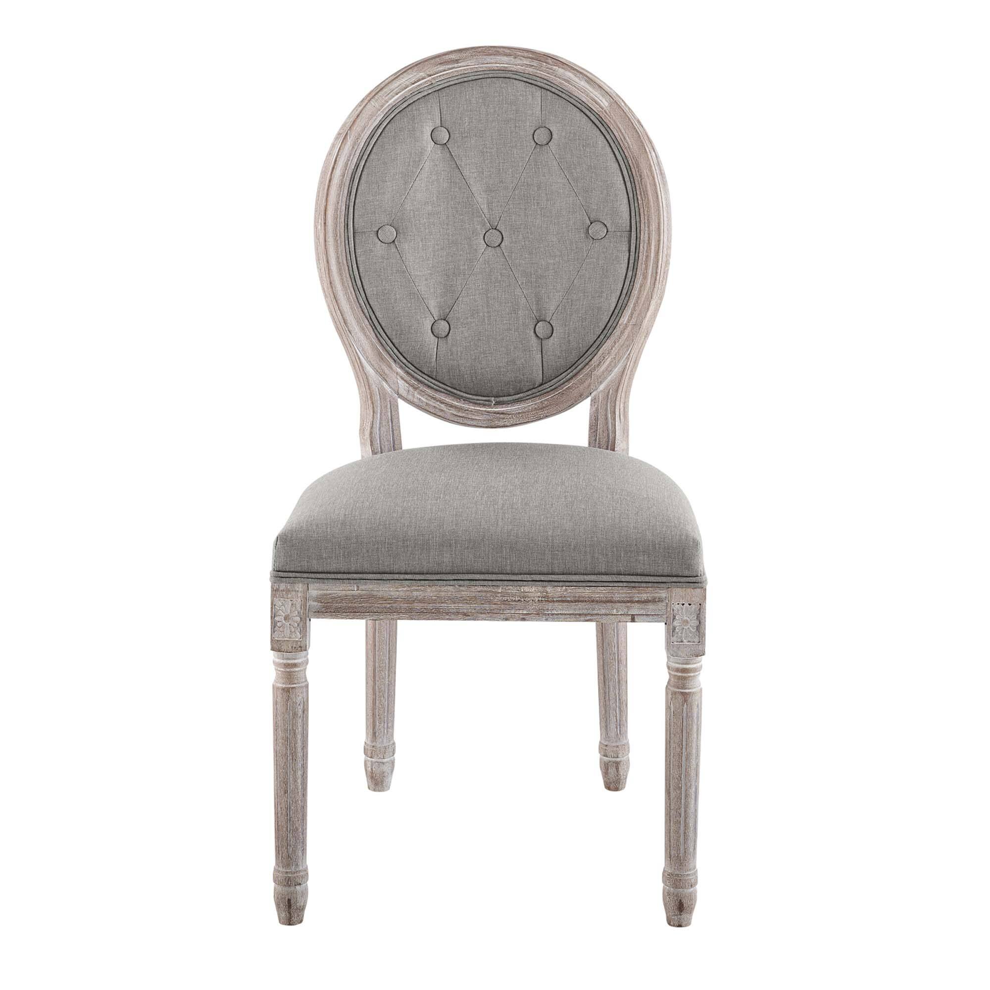 Alt View 4. Modway - Arise Vintage French Upholstered Fabric Dining Side Chair Set of 2 by Modway - Light Gray.
