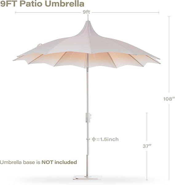 9FT Patio Umbrella

9 ft

108"

Φ=1.5 inch

37"

Umbrella base is NOT included