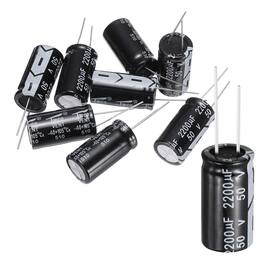 Unique Bargains - 8pcs 2200uF 50V 16x30mm 105C Radial Aluminum Electrolytic Capacitor for TVs LCD Monitor VCD - Black