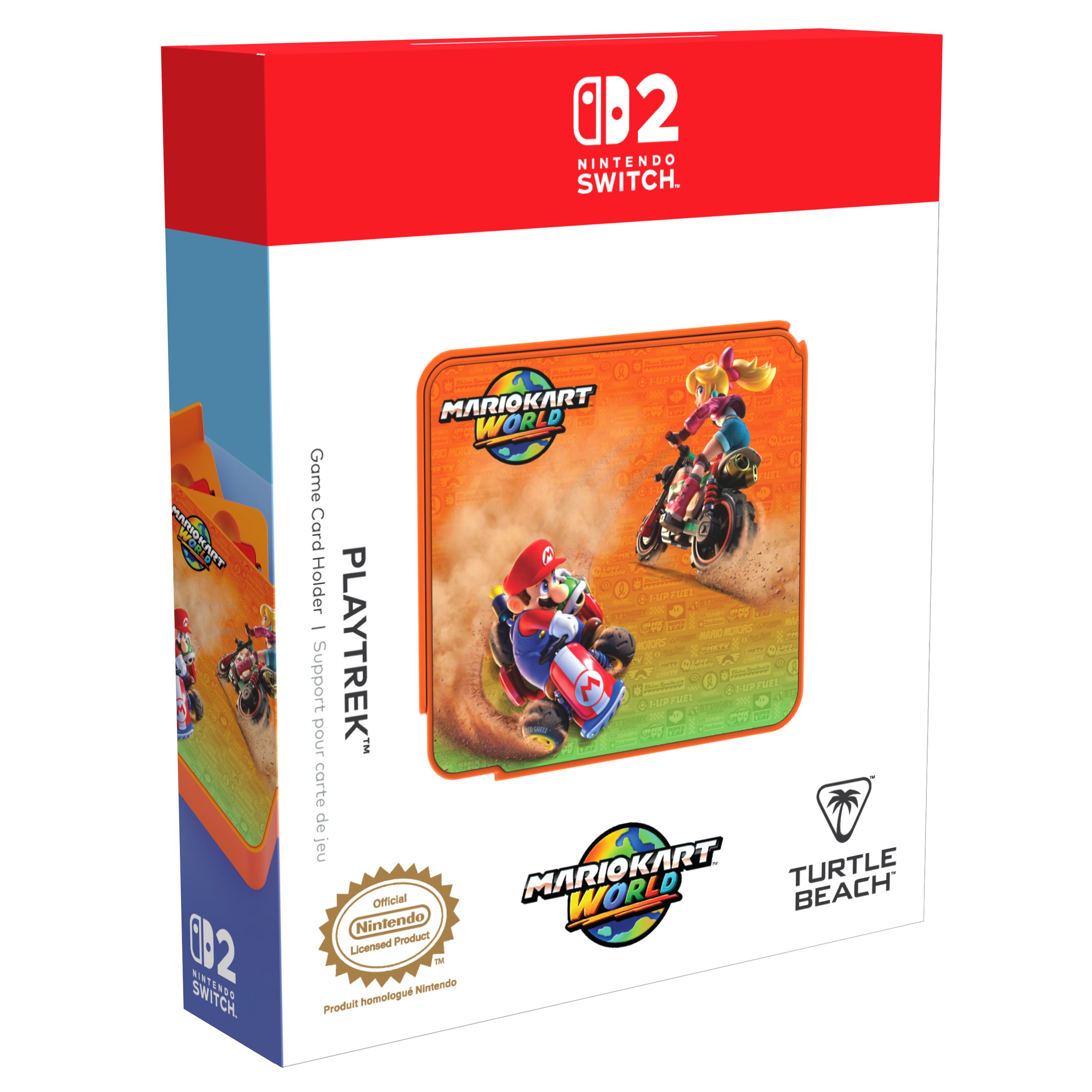 2 NINTENDO SWITCH.  
MARISKART FB2 SWITCH.  
NINTENDO  
MARIOKART WORLD Game Card Holder 2000 I-UP FUEL Support pour carte PLAYTREK B 1-UP FUEL CHITY BAX 2000 1-UP FUEL de jeu MARIOKART TURTLE Official WORLD BEACH Nintendo Product Licensed TM homologu Nintendo Produit