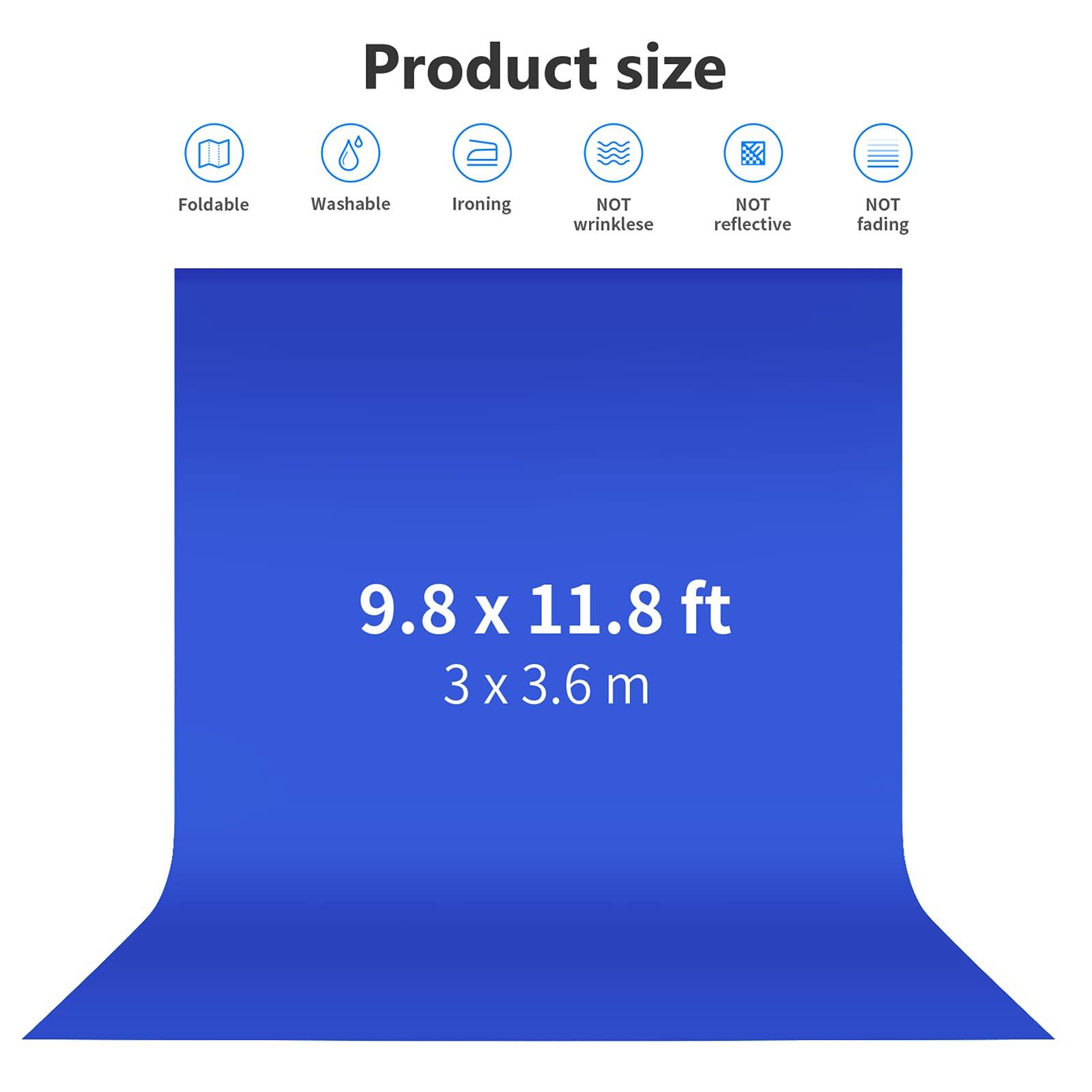 Product size: Foldable, Washable, Ironing, NOT wrinklse, NOT reflective, NOT fading  
9.8 x 11.8 ft  
3 x 3.6 m