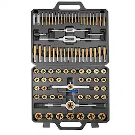 VEVOR - Tap and Die Set, 86-Piece Metric and SAE Sizes M3 to M12, #4 to 5/8", with Coarse and Fine Thread Taps and Dies, Wrench - Black