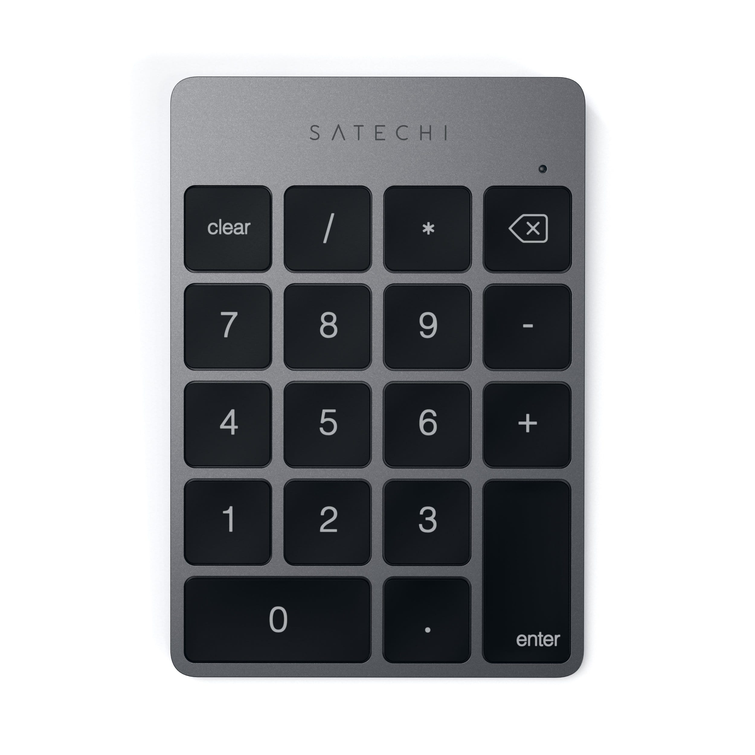 Satechi - Slim Aluminum Bluetooth Wireless Keypad - 18 Keys, Rechargeable Numpad for MacBook, iPad, iMac, PC - Space Gray