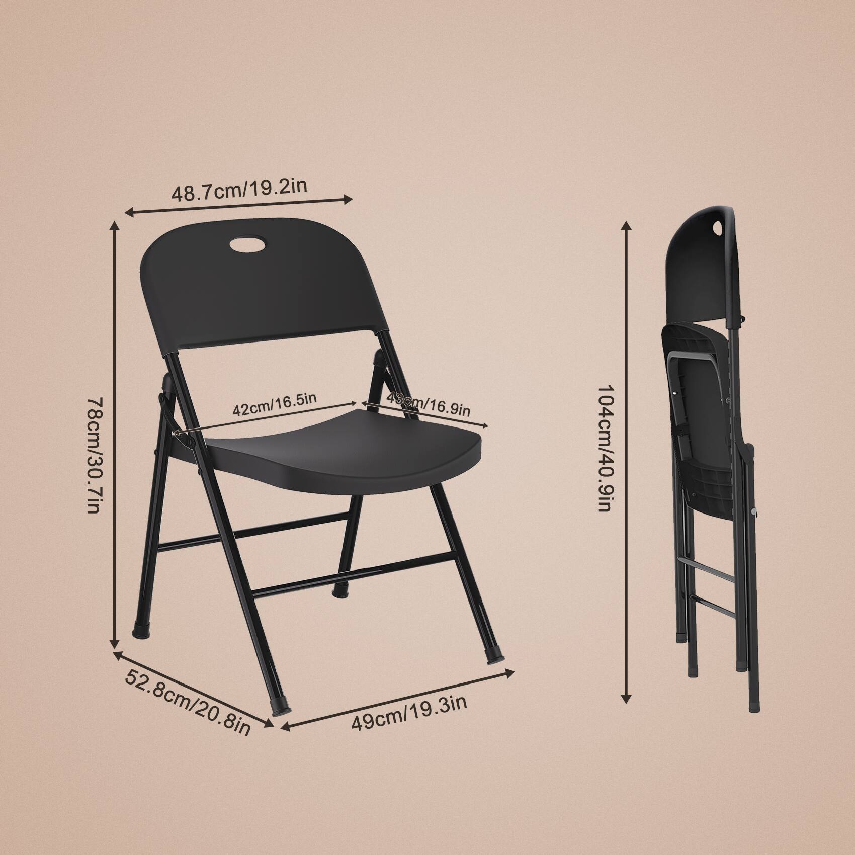 48.7cm/19.2in  
78cm/30.7in  
42cm/16.5in  
49cm/19.3in  
52.8cm/20.8in  
104cm/40.9in
