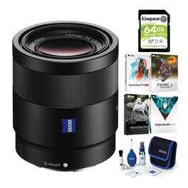 Sony - Sonnar T* FE 55mm F1.8 ZA Lens with Software Suite and Accessory Bundle