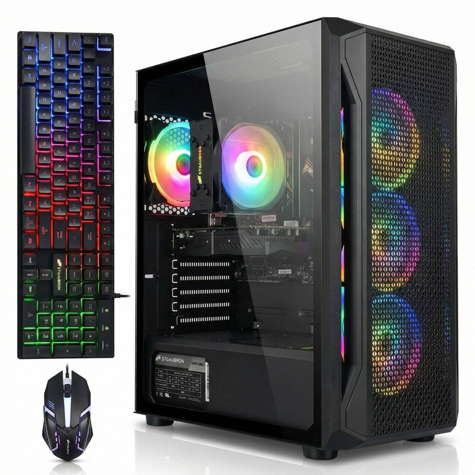 STGAubron - Gaming PC Computer Desktop, Intel Core i7-12800HX up to 4.8GHz, GeForce RTX 3050 6G, 16G DDR5, 1TB SSD, Win11H - Black