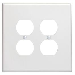 Leviton - 2 gang Thermoset Plastic Duplex Wall Plate 1 pk - White