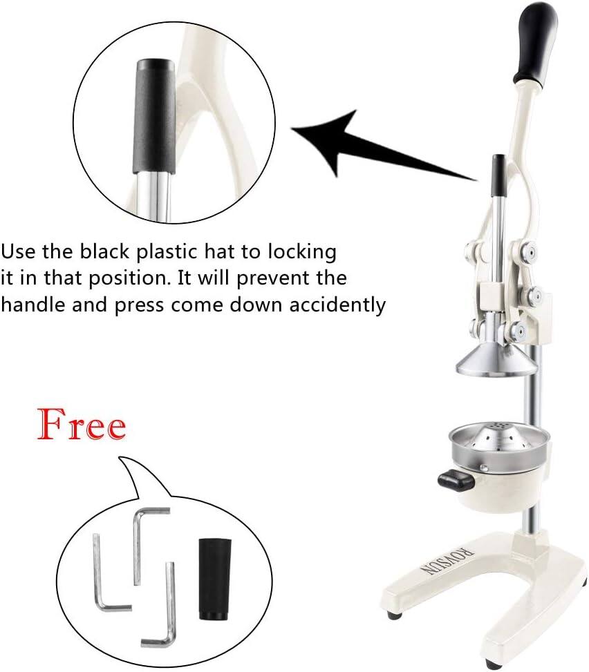 Use the black plastic hat to lock it in that position. It will prevent the handle and press come down accidentally. Free