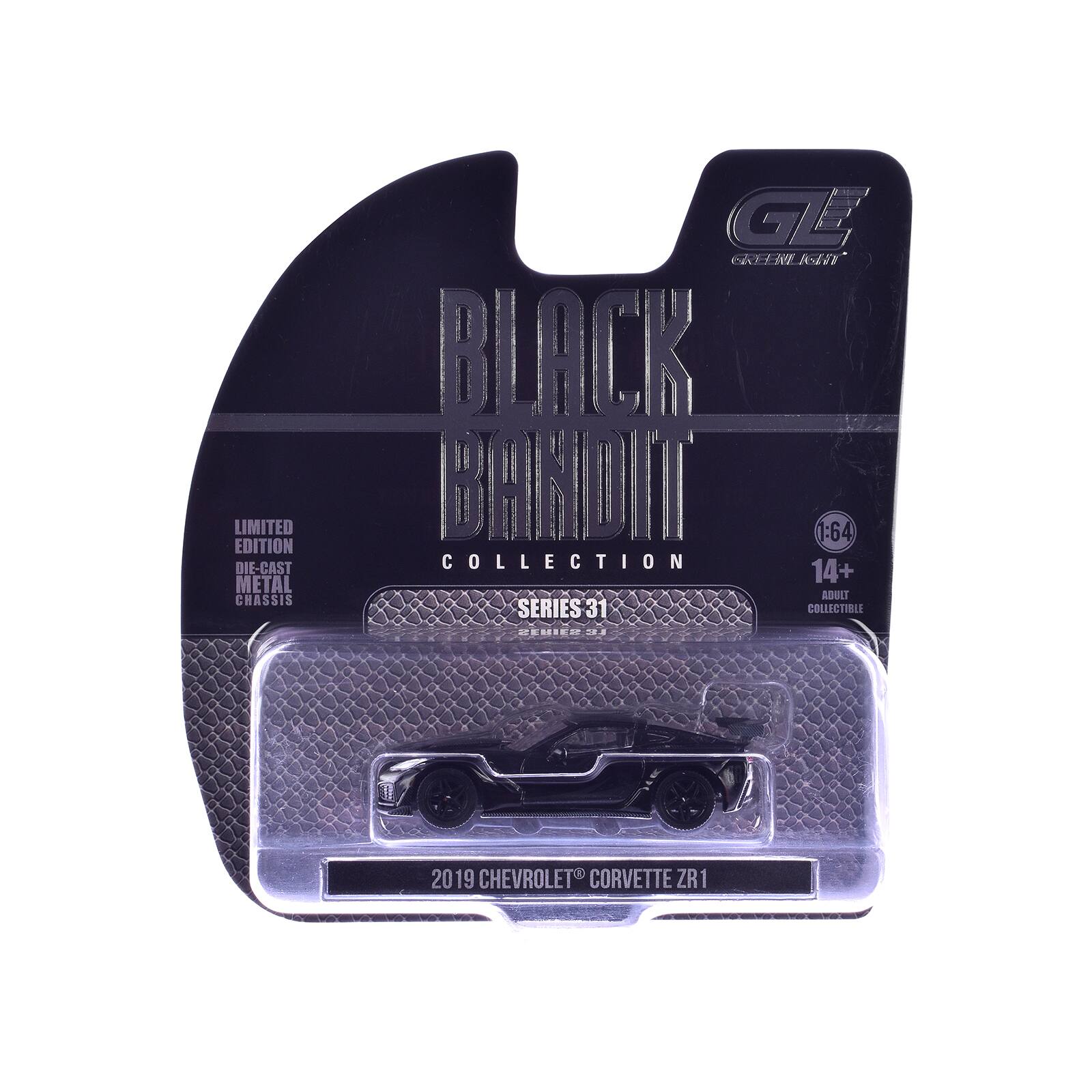 LIMITED EDITION DIE-CAST METAL CHASSIS GL E II BLACK BANDIT 1:64 COLLECTION 14+ ADBLT SERIES 31 COLLECTIBLE CEUICO L.S 20 19 CHEVROLET CORVETTE ZR1