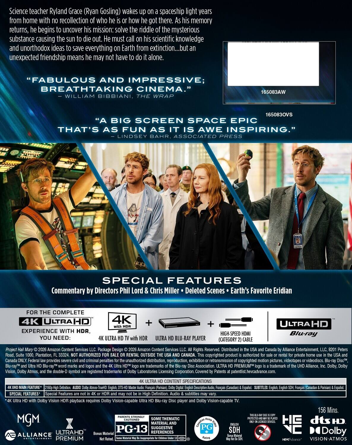 Alt View 1. Project Hail Mary   - 4K Blu-Ray.