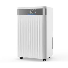 VEVOR - 35 Pints Dehumidifier for Home & Basement, Drain Hose for Commercial & Industrial Use, Smart Humidity Control, Low Noise - White