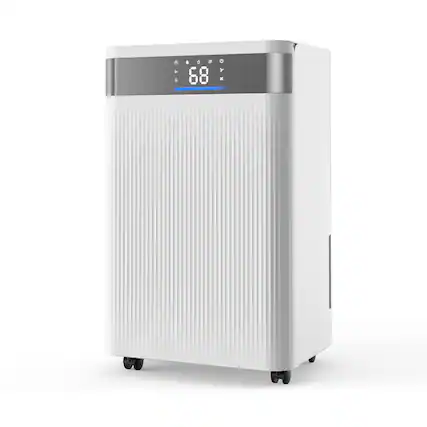 Front. VEVOR - 35 Pints Dehumidifier for Home & Basement, Drain Hose for Commercial & Industrial Use, Smart Humidity Control, Low Noise - White.