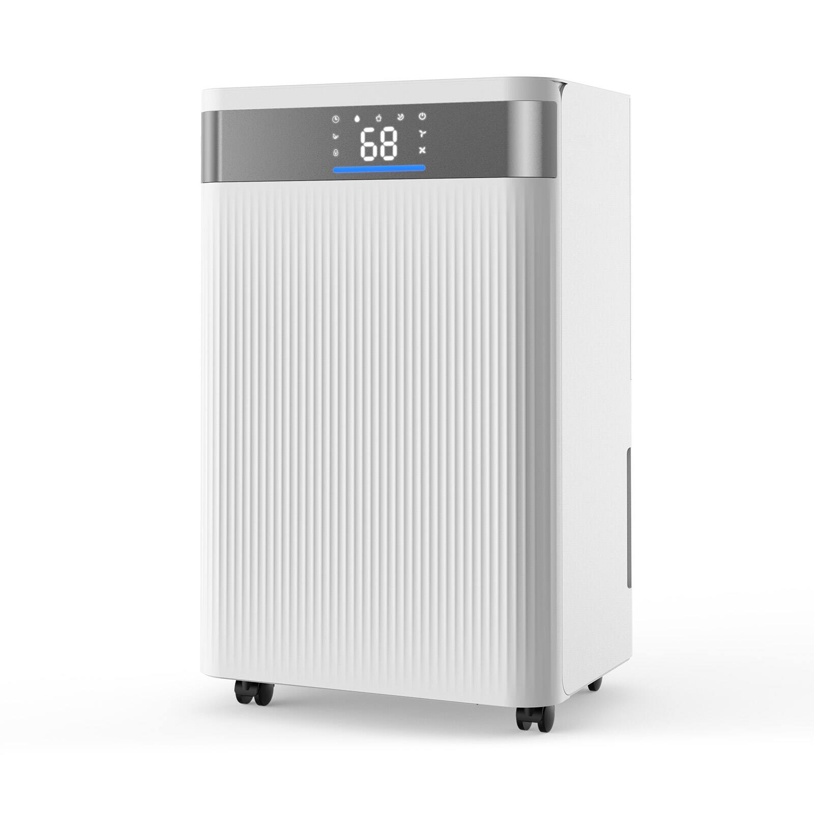 Front. VEVOR - 35 Pints Dehumidifier for Home & Basement, Drain Hose for Commercial & Industrial Use, Smart Humidity Control, Low Noise - White.