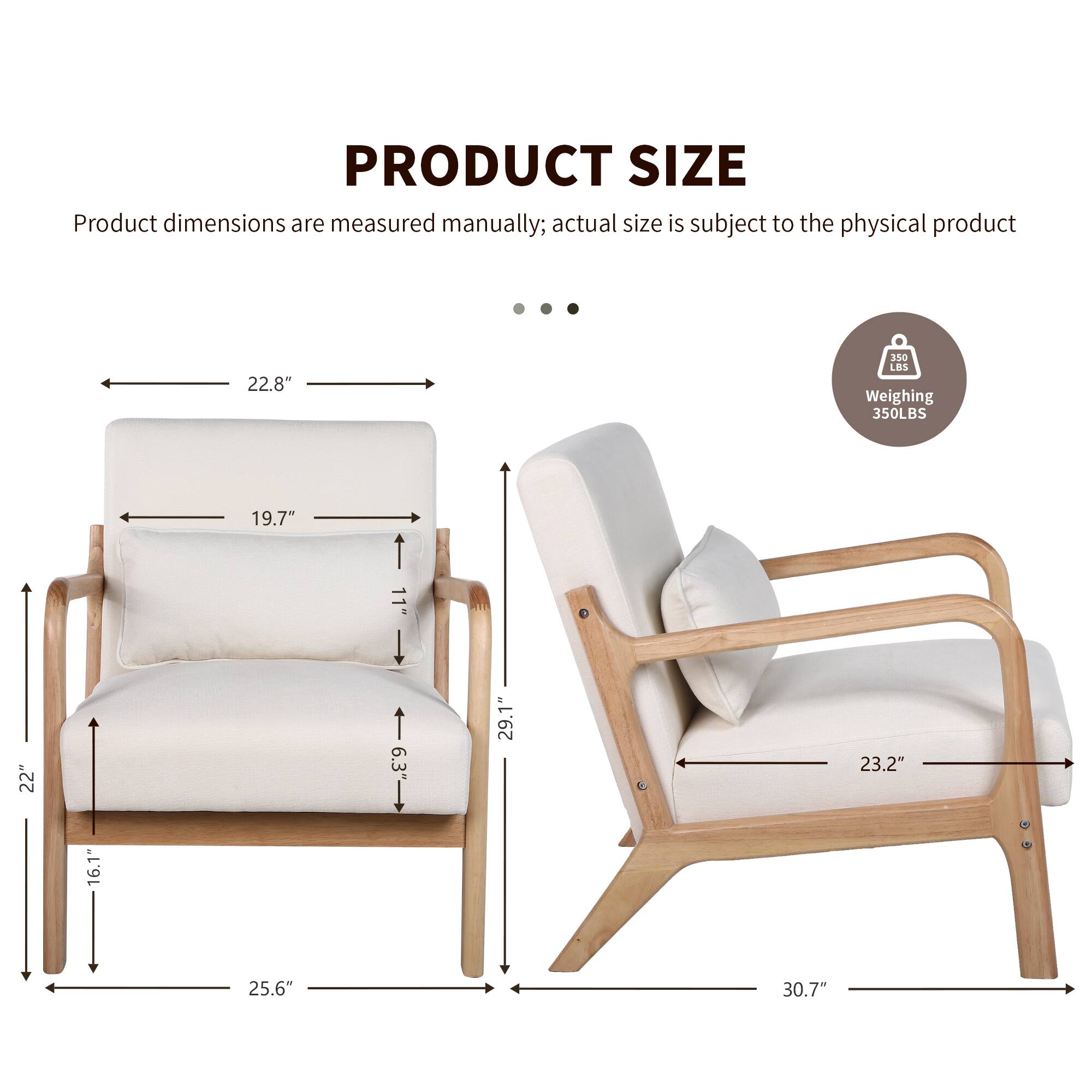 PRODUCT SIZE  
Product dimensions are measured manually; actual size is subject to the physical product.  

- 22.8"  
- 19.7"  
- 11"  
- 22"  
- 16.1"  
- 6.3"  
- 29.1"  
- 23.2"  
- 25.6"  
- 30.7"  

Weighing 350LBS