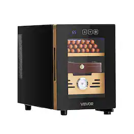 VEVOR - Electric Humidor, 16L, 100 Counts Electric Cigar Humidor Cabinet with Cooling Temperature Control - Black