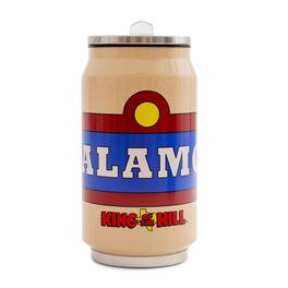 Silver Buffalo - King Of The Hill Alamo Beer Logo Stainless Steel Drinking Can | Holds 9 Ounces - Brown