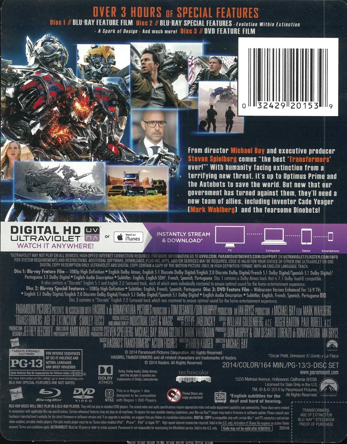 Alt View 1. Transformers: Age of Extinction (Steelbook)   - BLU-RAY.