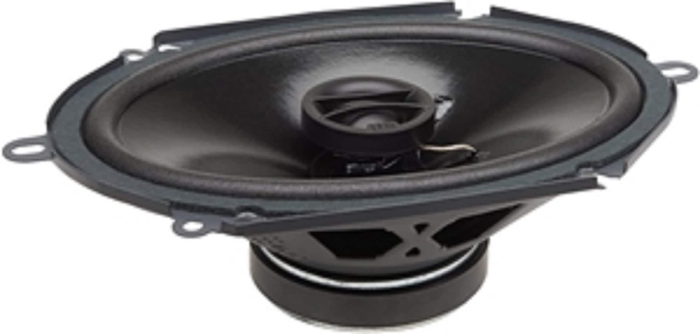 Front. Powerbass - S Series 6x8in. OEM Replacement Co-Axial Speaker with 2-layer Paperand DDC (Dynamic Damping Coating) Cone - black.