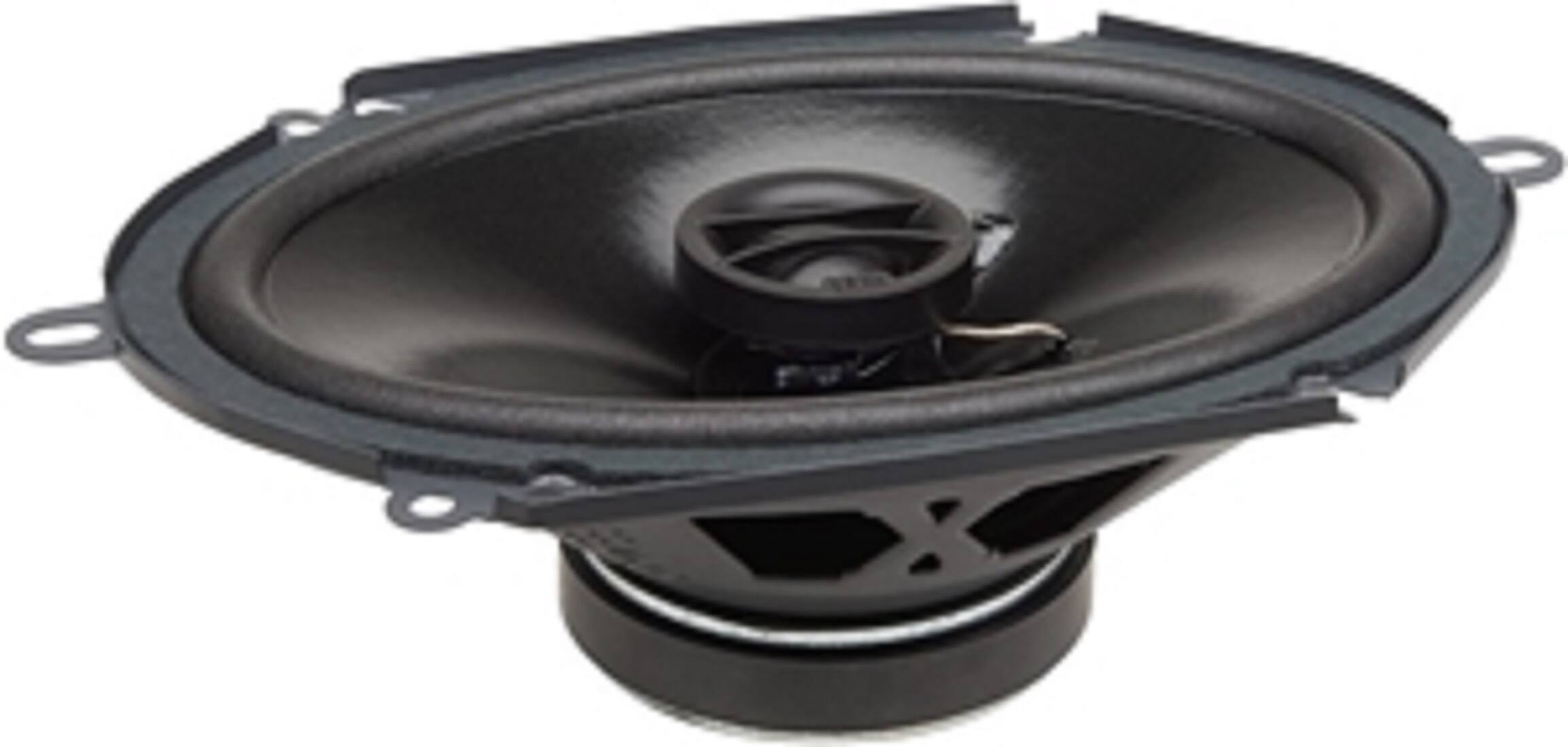 Front. Powerbass - S Series 6x8in. OEM Replacement Co-Axial Speaker with 2-layer Paperand DDC (Dynamic Damping Coating) Cone - black.